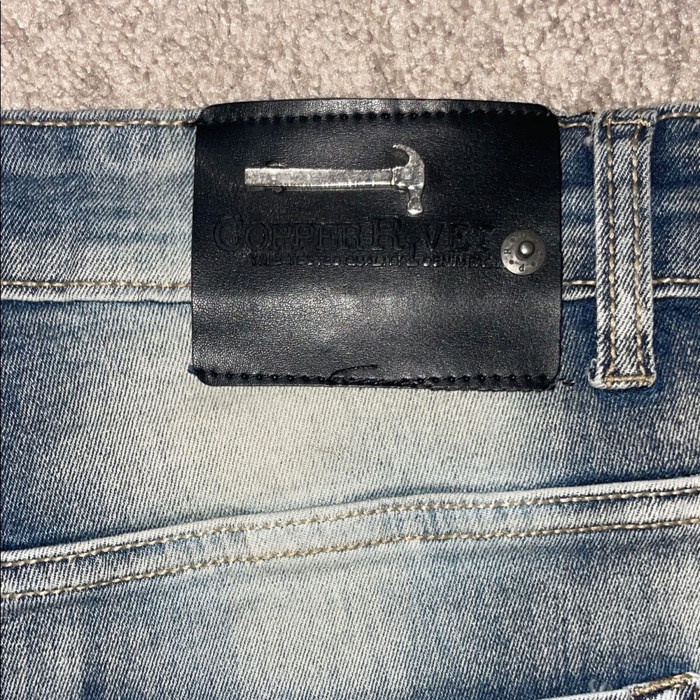 Men's Distressed Blue Jeans - Picture 2 of 5